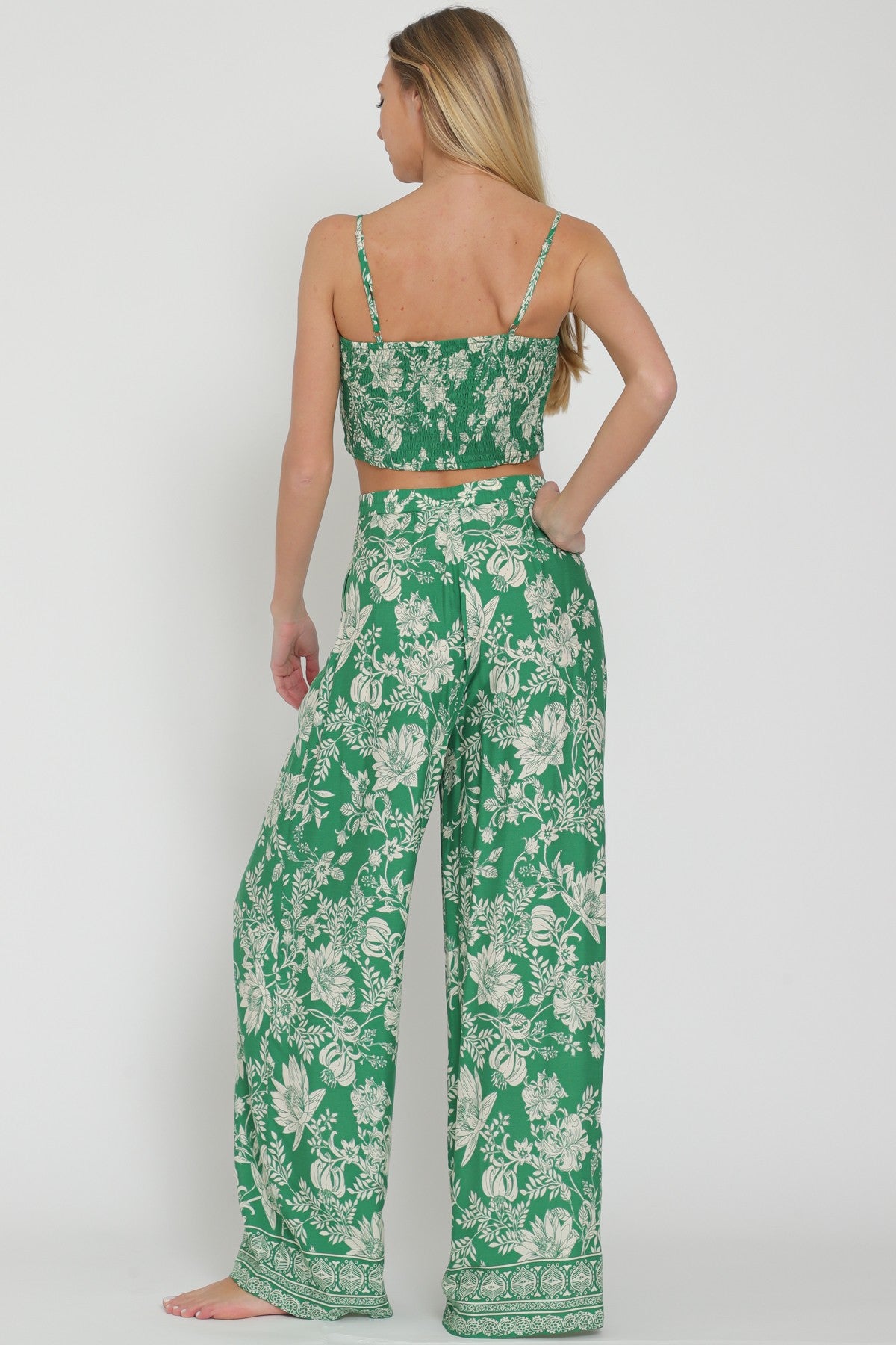 Cf Bead Trim Detailing Top& Long Pants Set