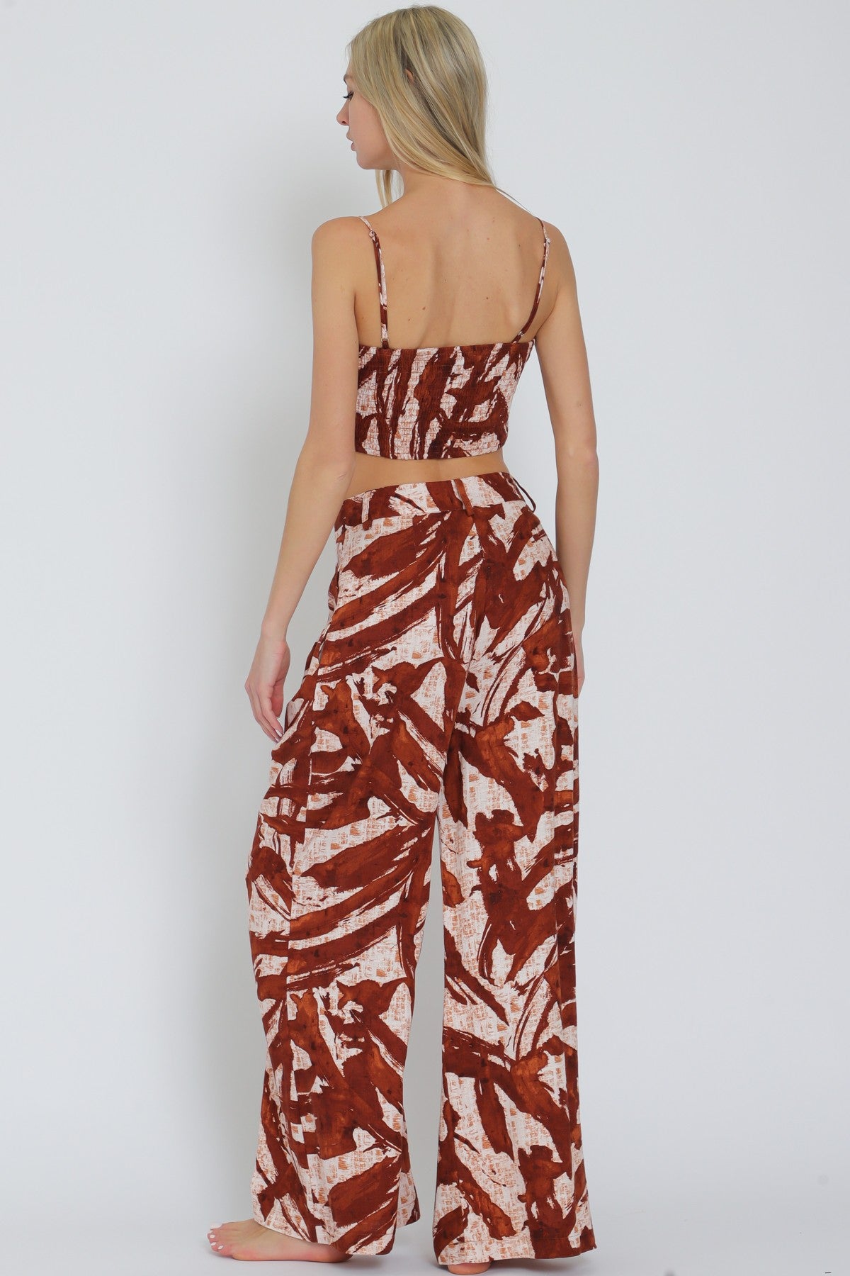 Thin Adjustable Strap Top & Long Pants Set