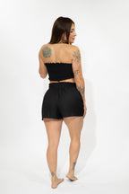 Black Elastic Waist Short