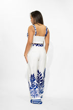 Blue O-Ring Strap Detail Pants