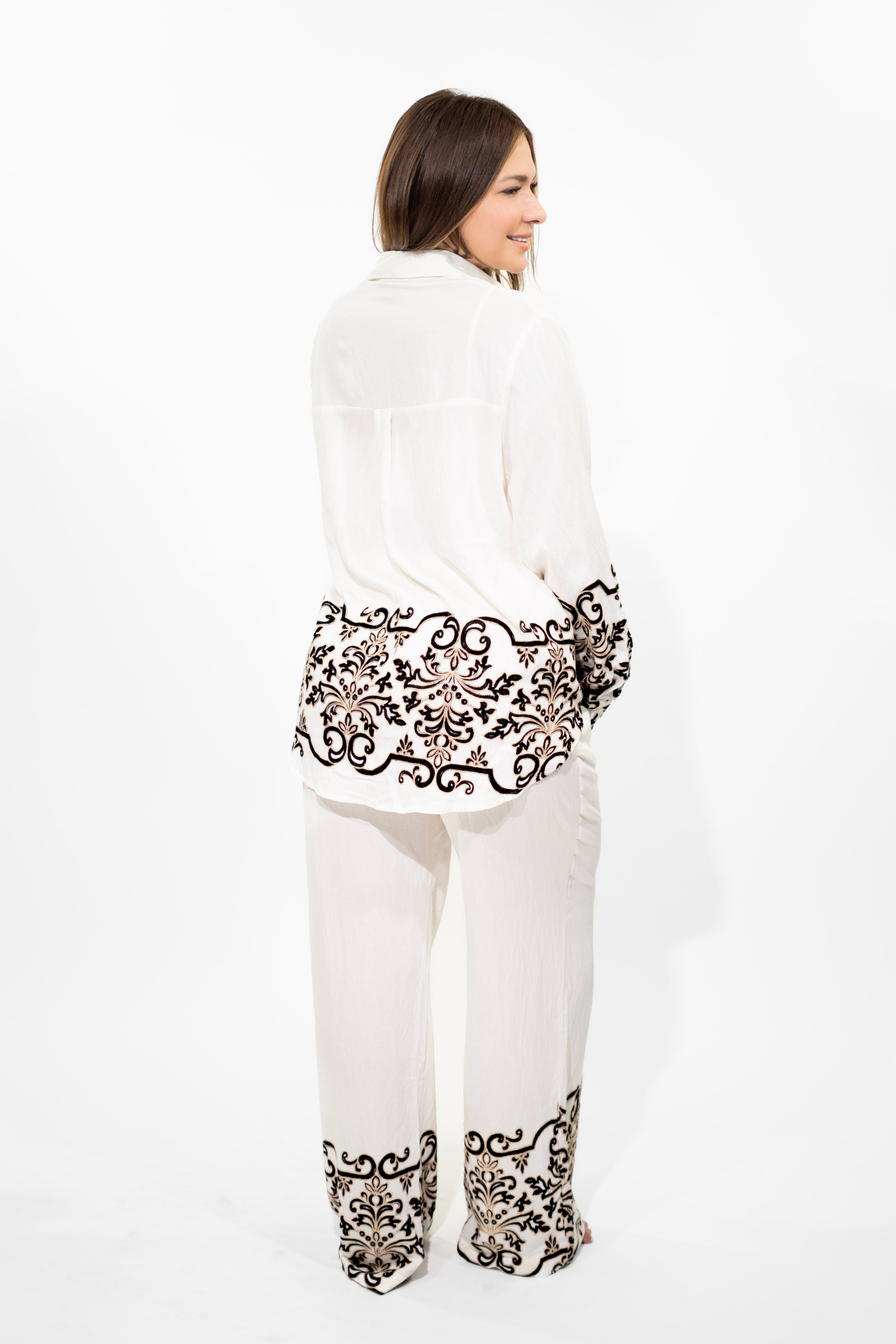 Beige Long Sleeve Two-Piece Set