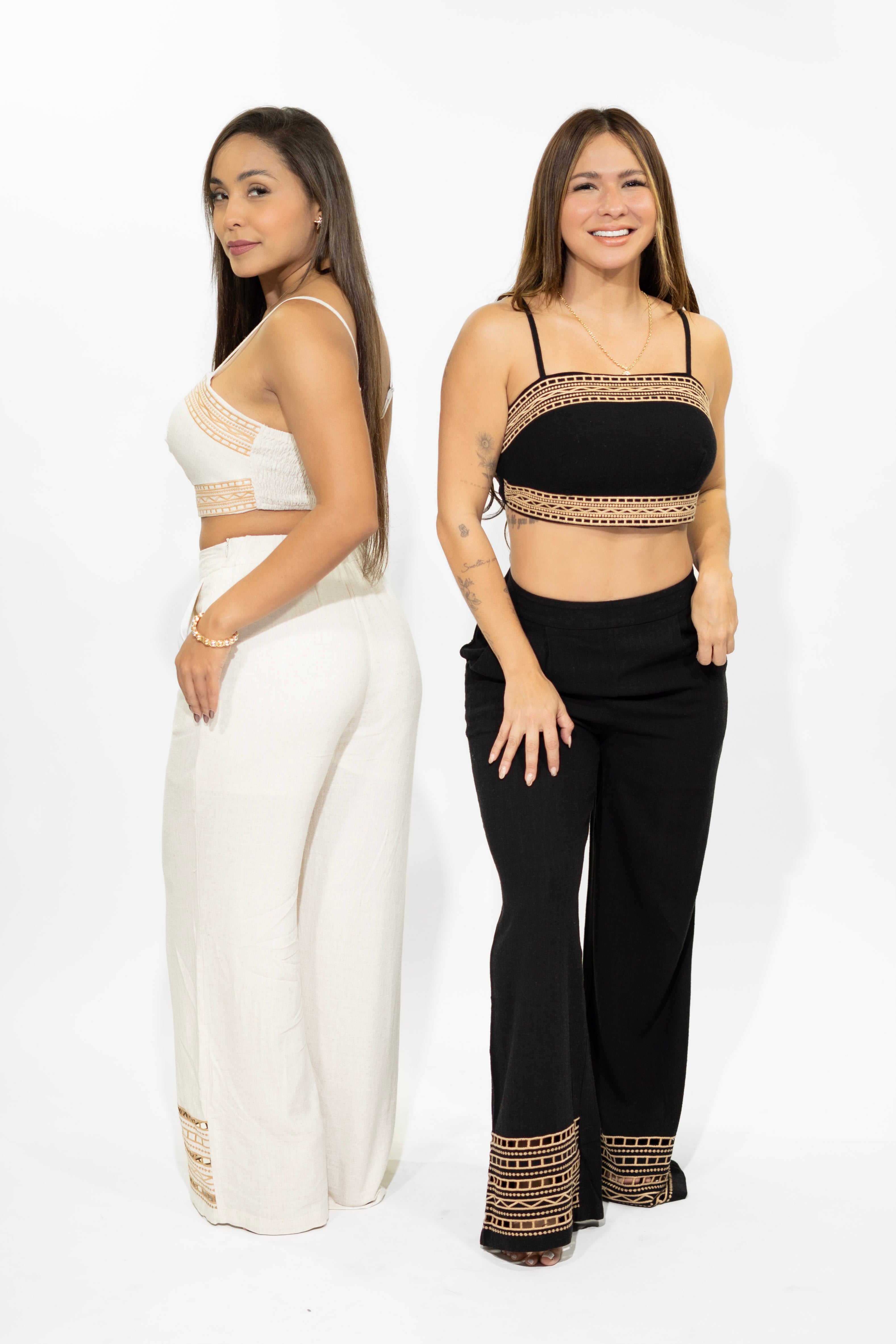 Black Two-Piece Top & Pants Set