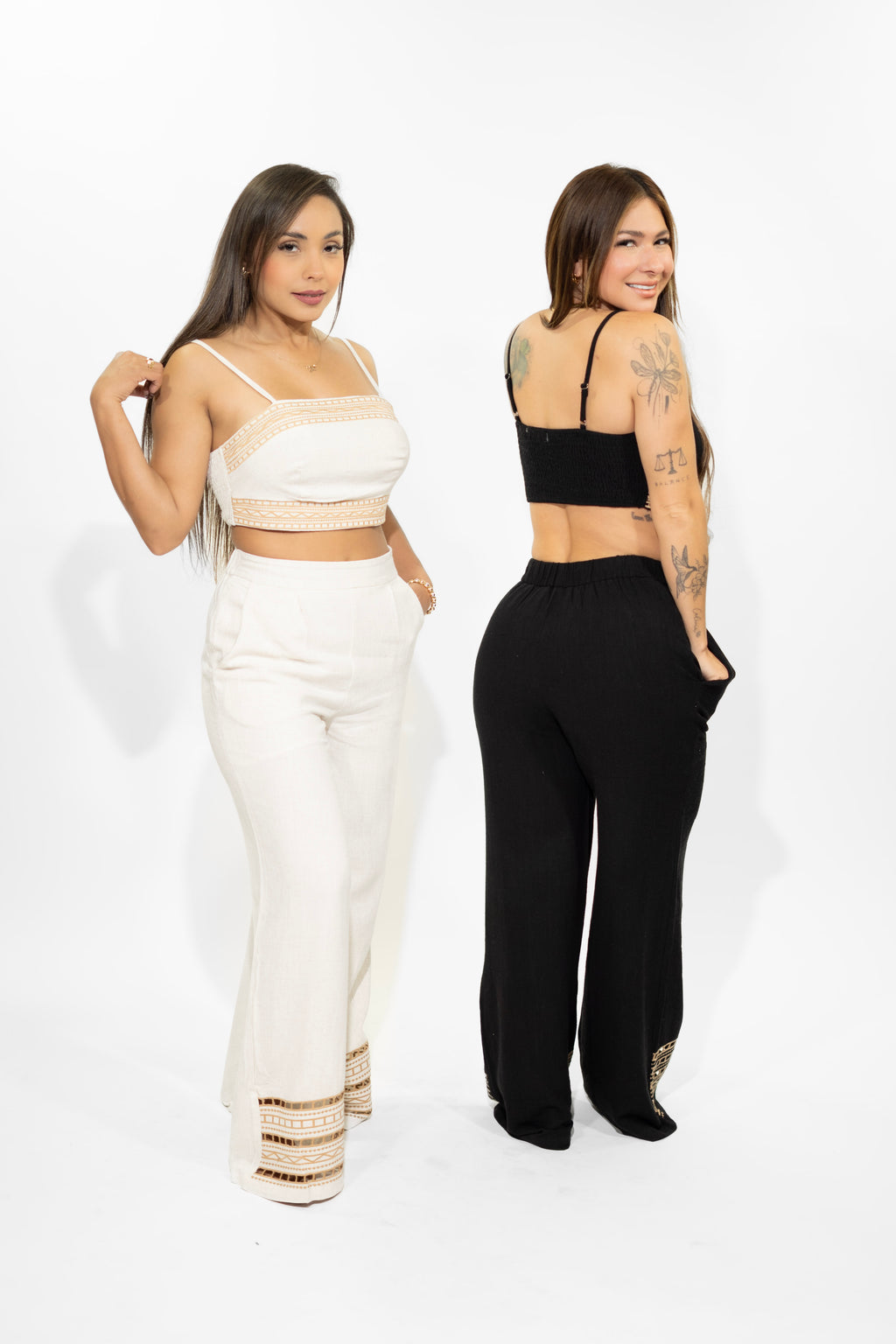 Black Two-Piece Top & Pants Set