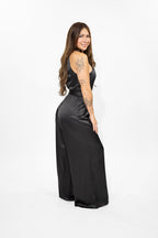 Black Knotted Halter Neck Jumpsuit