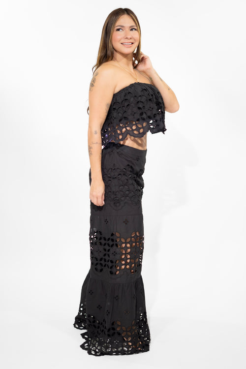 Black Crochet Set