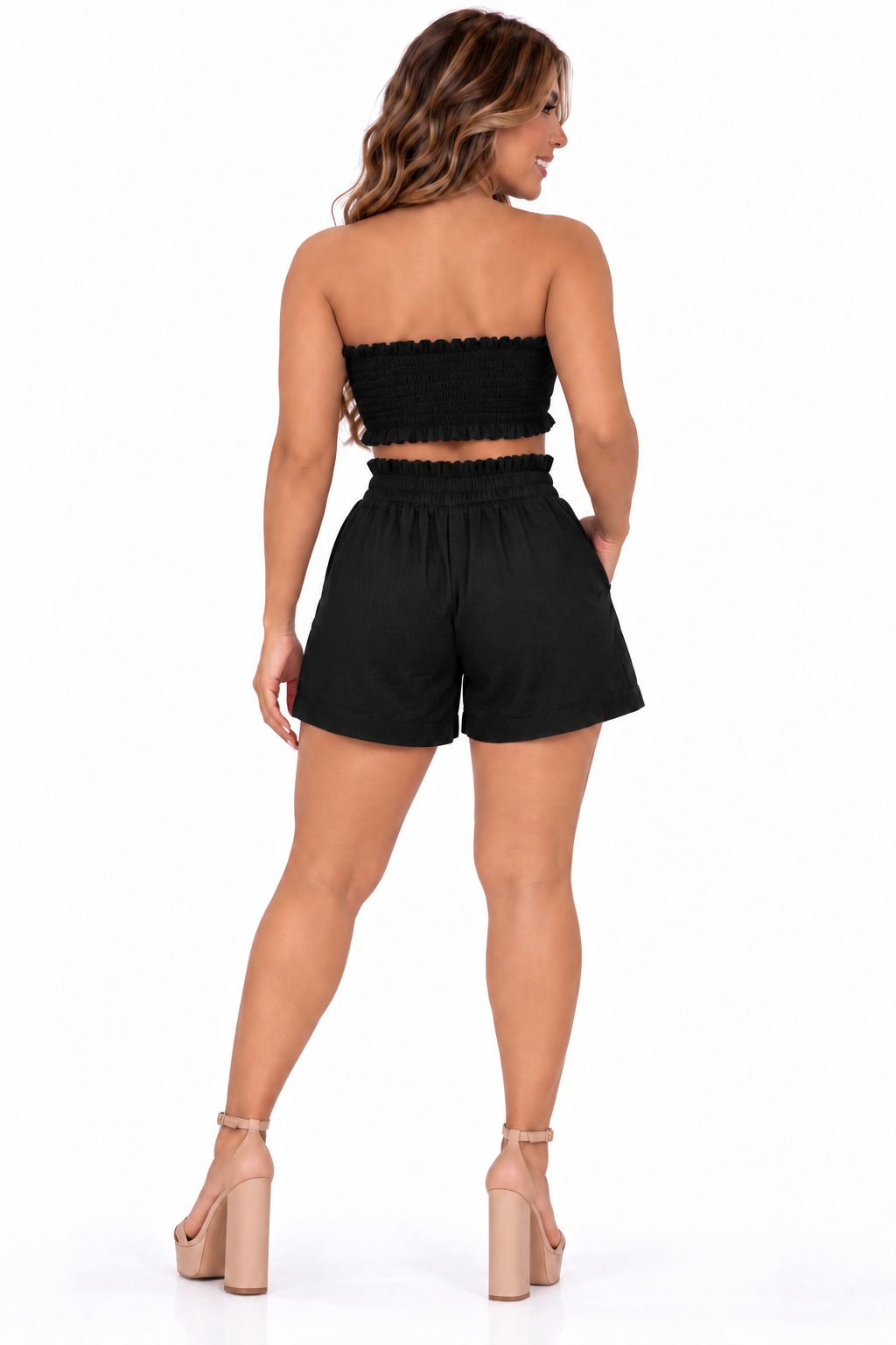 Taty Smocked Tube Crop Top