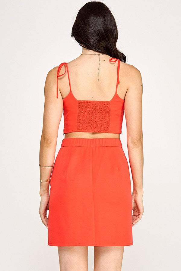 Coral Red Cut-Out Embroidery Mini Set