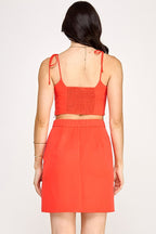 Coral Red Cut-Out Embroidery Mini Set