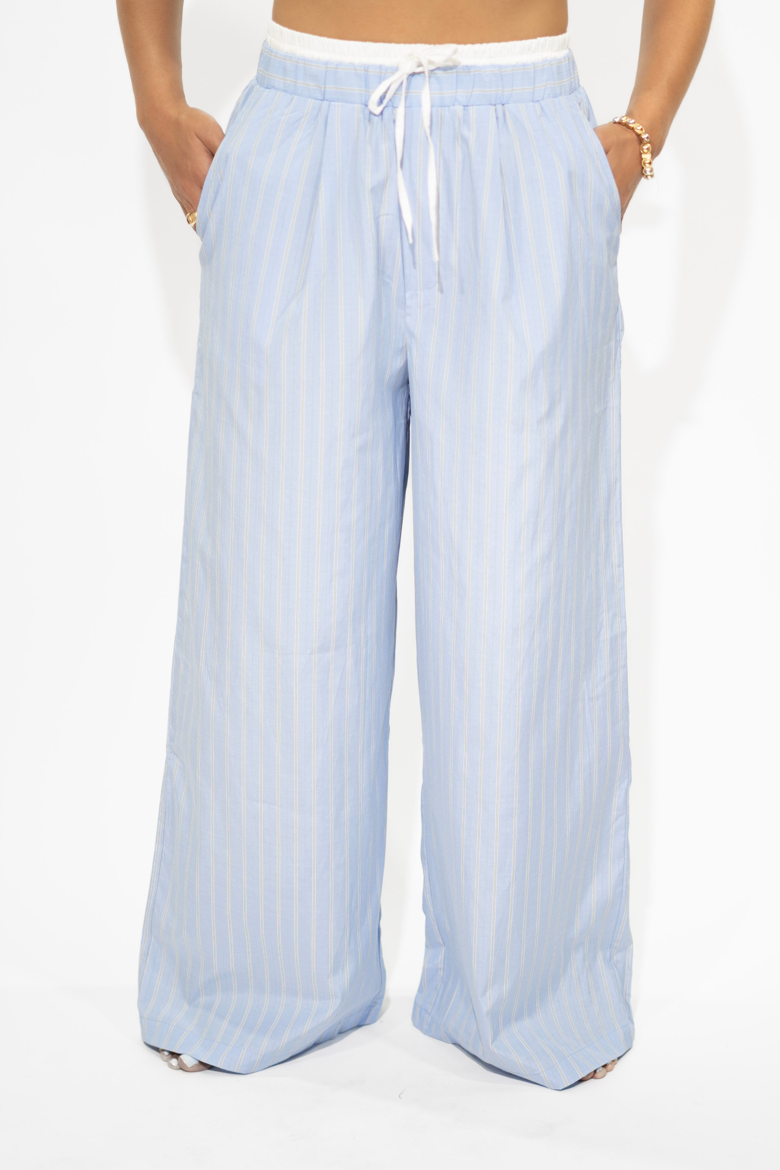 Blue and White Pants