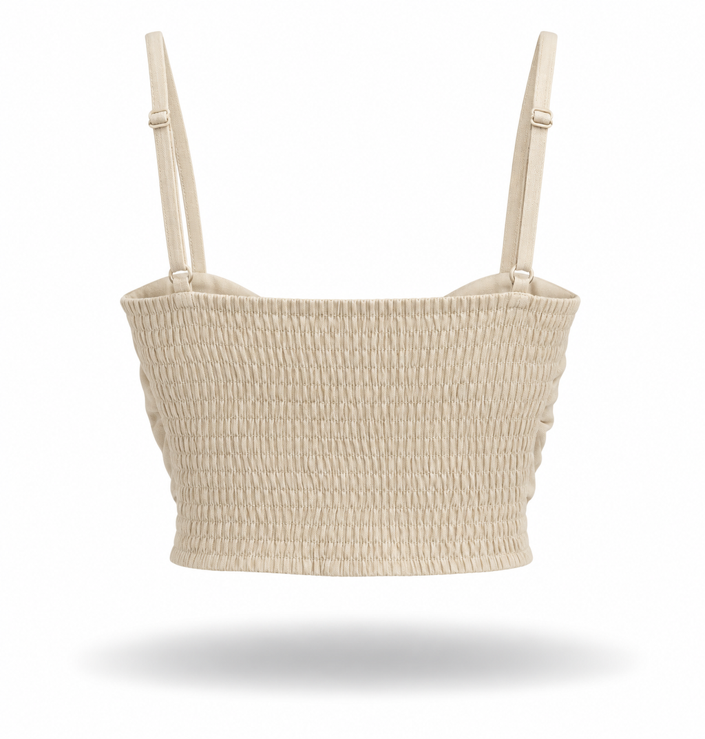 Beige Thin Ribbon Top.