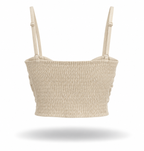 Beige Thin Ribbon Top.