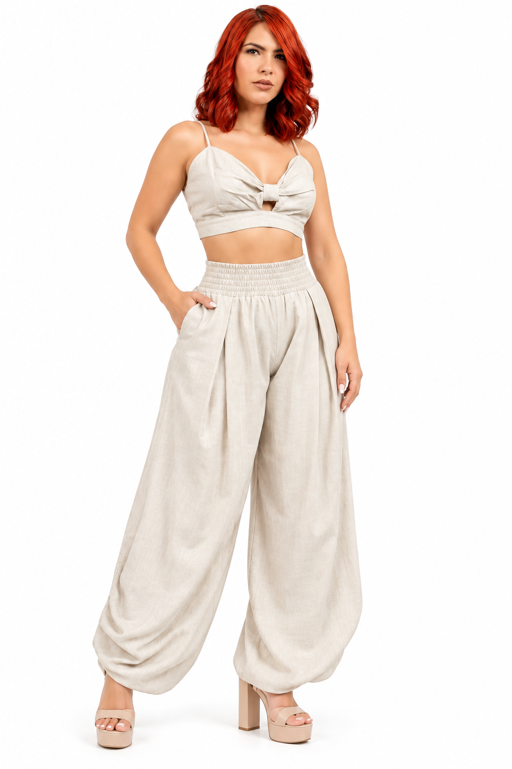 Dylan Waisted Band Long Pants