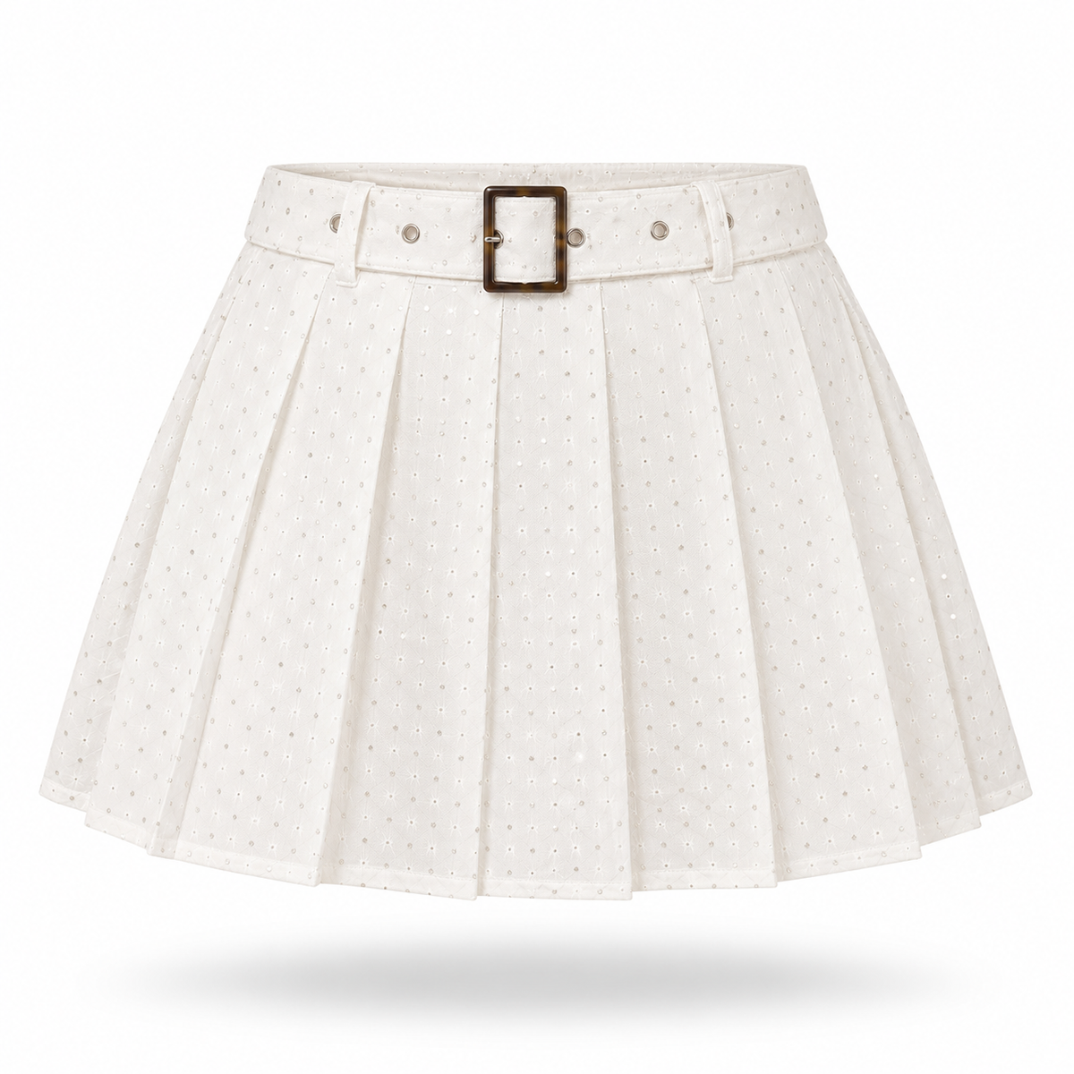 Ivory Glow Pleated Skirt