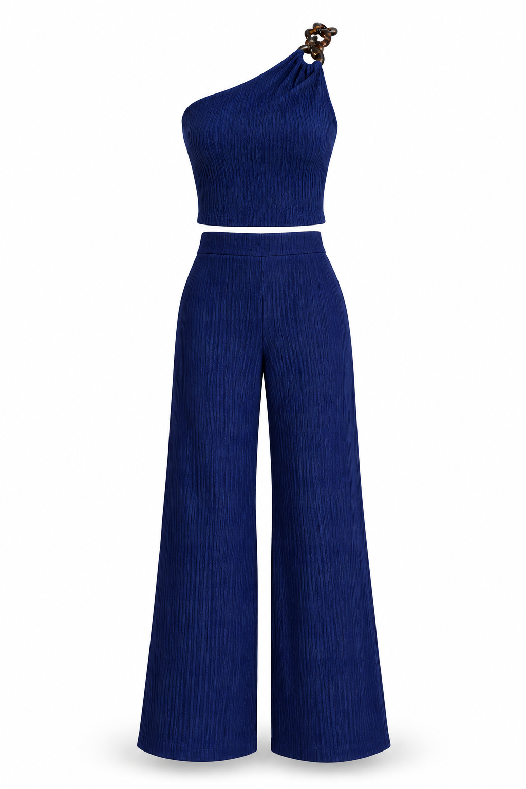 Tasha Navy Wood Detail Top