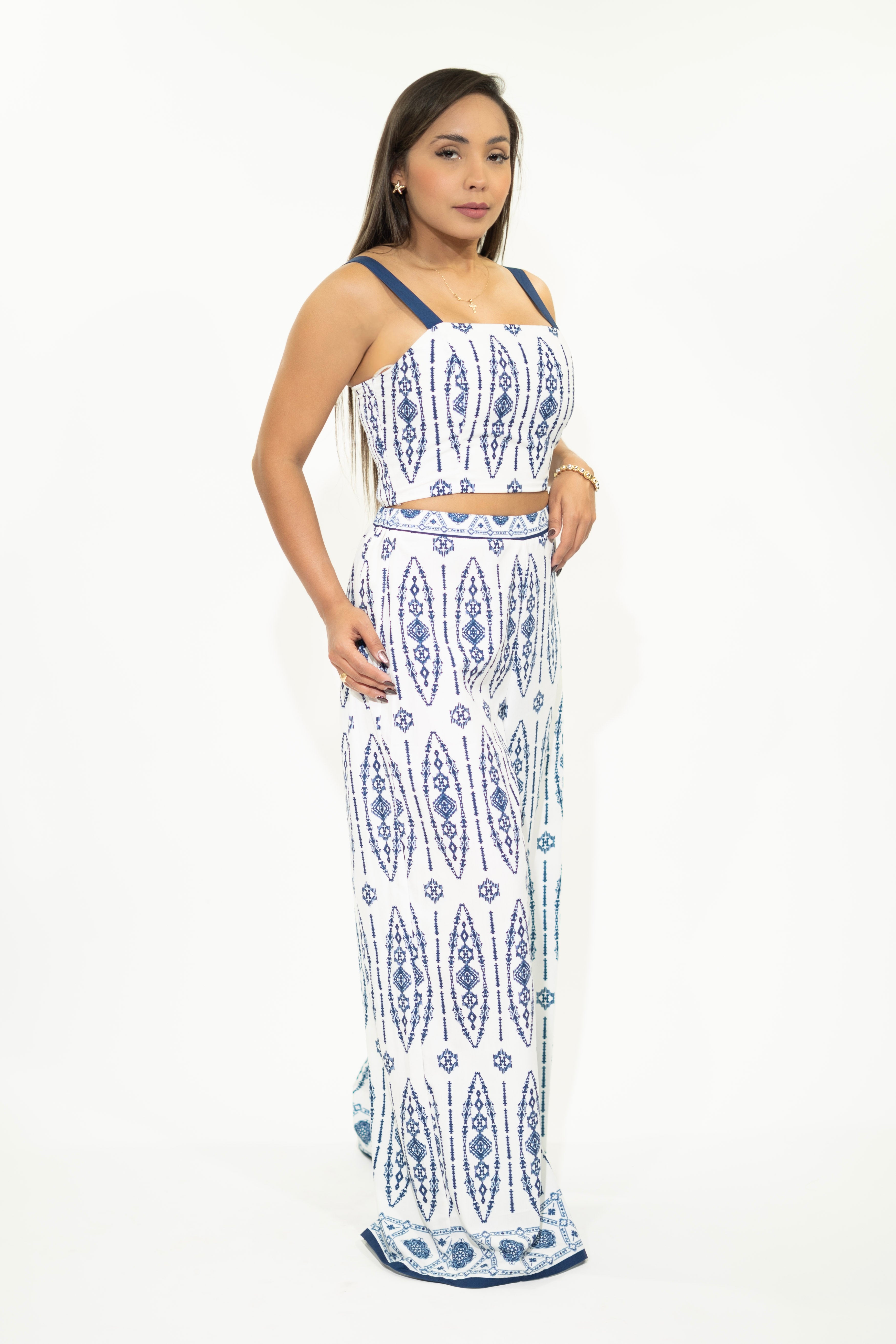 Printed Woven Top and Pant Set