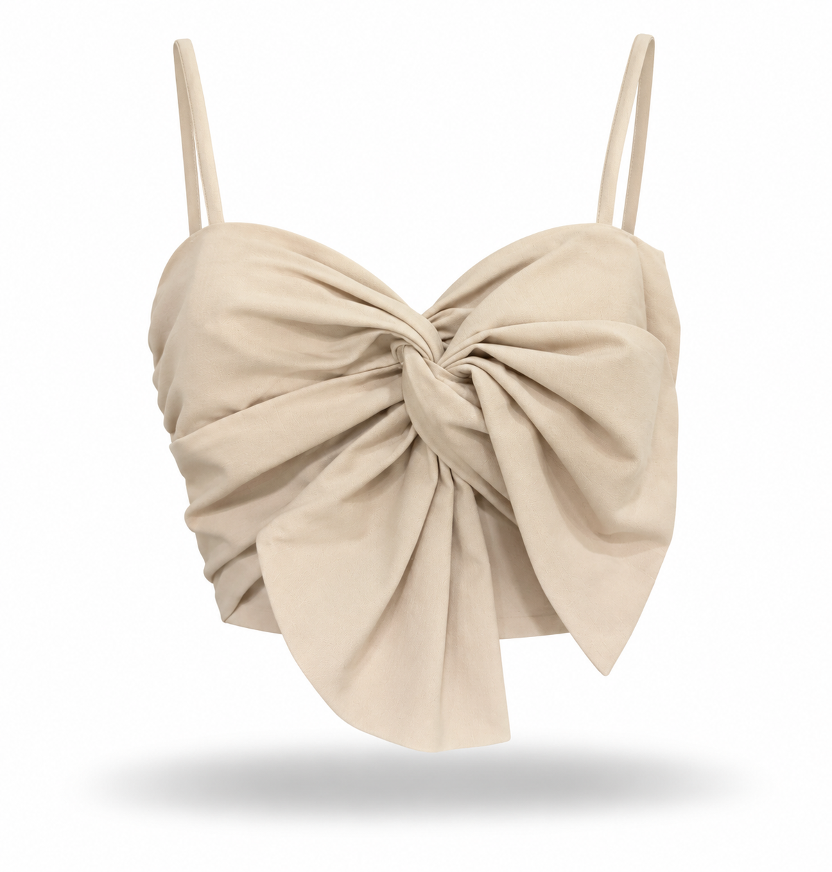 Beige Thin Ribbon Top.