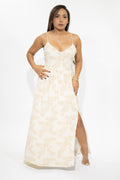 Floral Ivory Tie Maxi Dress