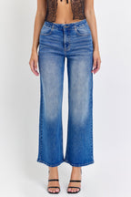High-Rise Wide Leg Crop with Back Lace Detail