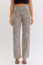 Leopard Super High Rise Dad Jean