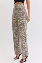 Leopard Super High Rise Dad Jean