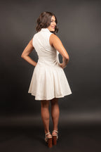 Off White Sleeveless Mini Dress