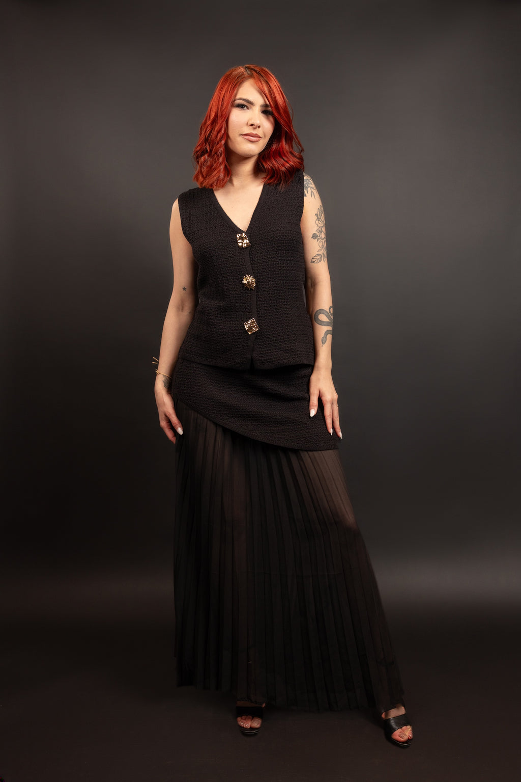 Black Casual Skirt Set