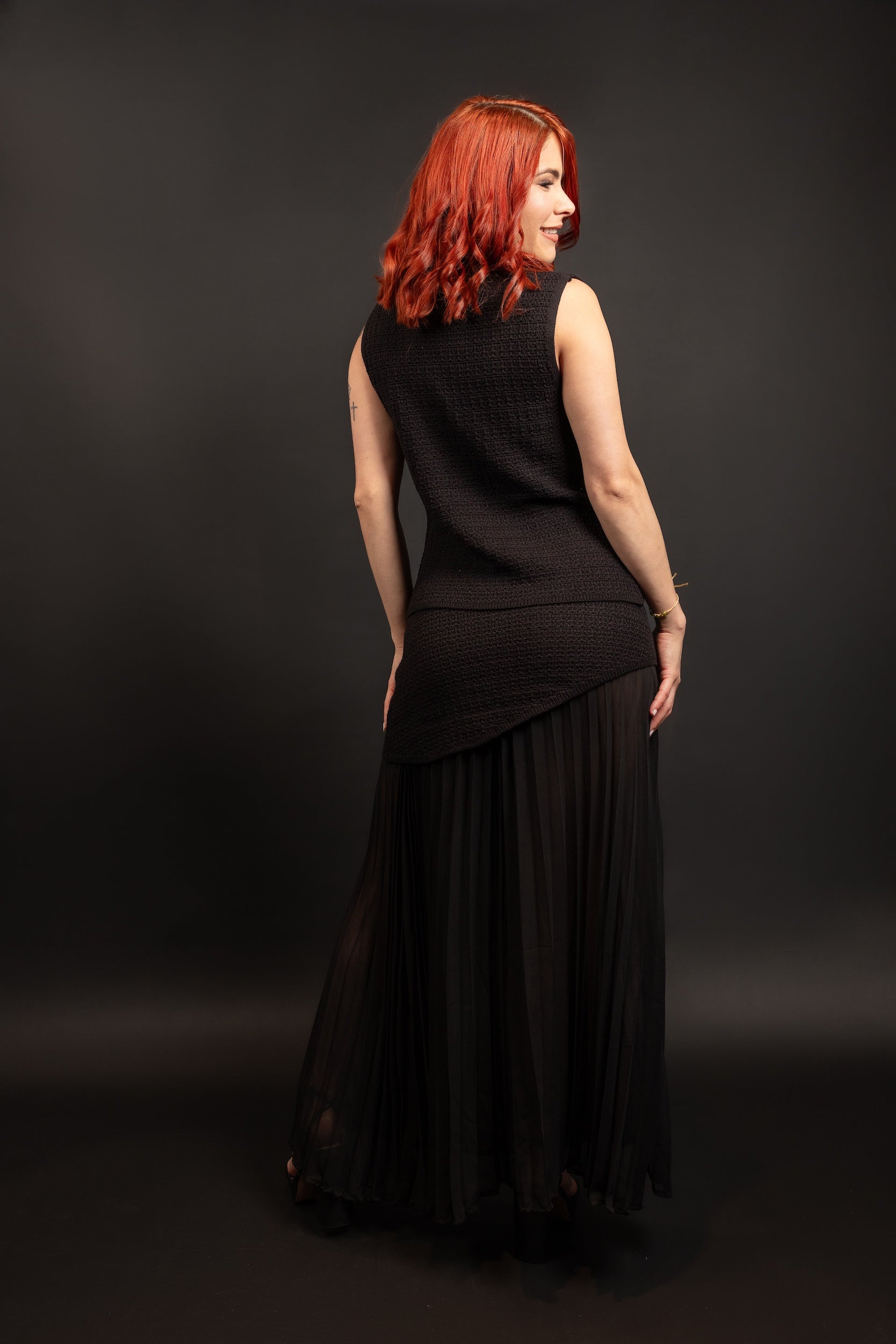 Black Casual Skirt Set