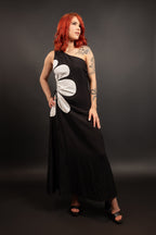 White Flower Black Dress