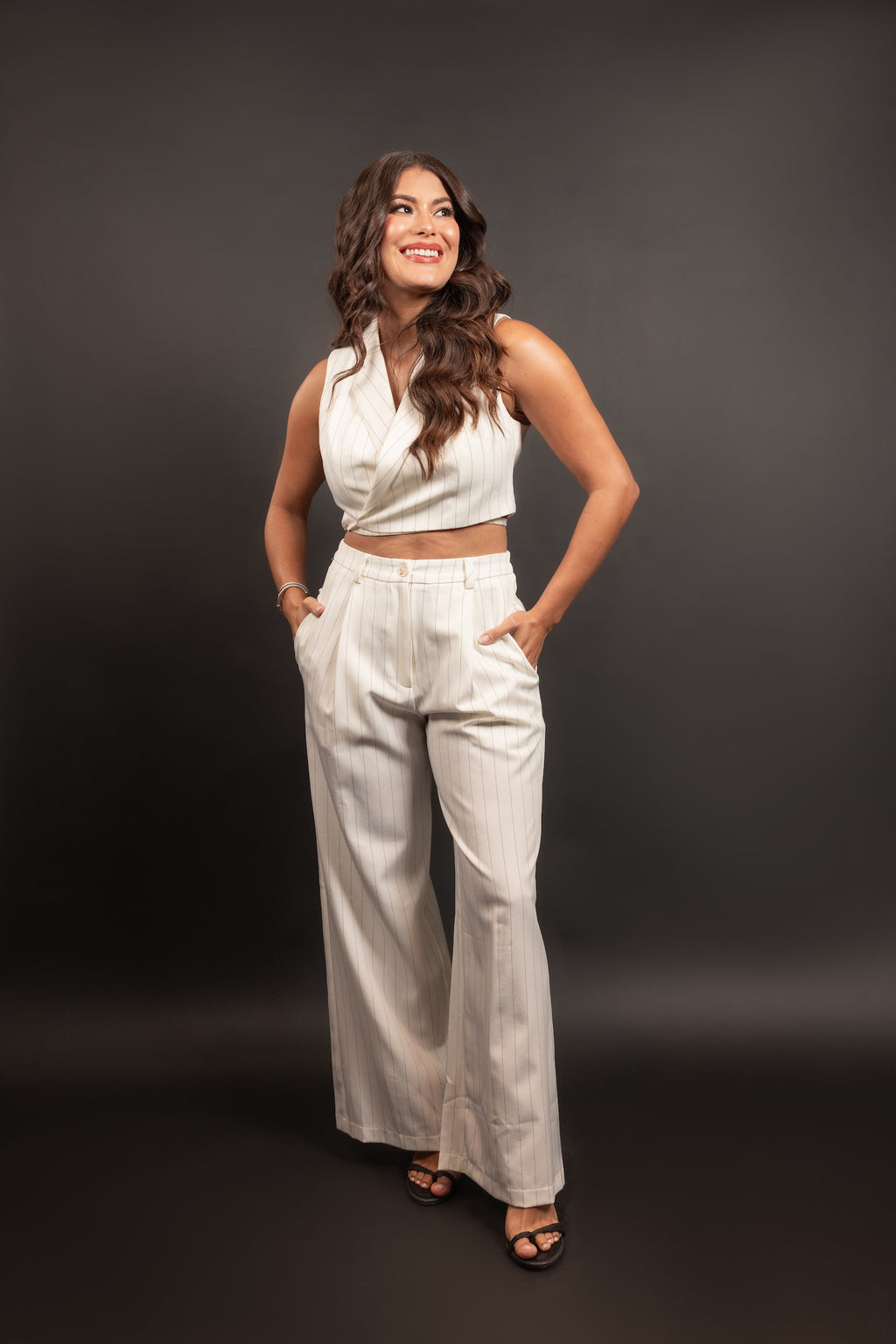 Off White High Waisted Long Pants