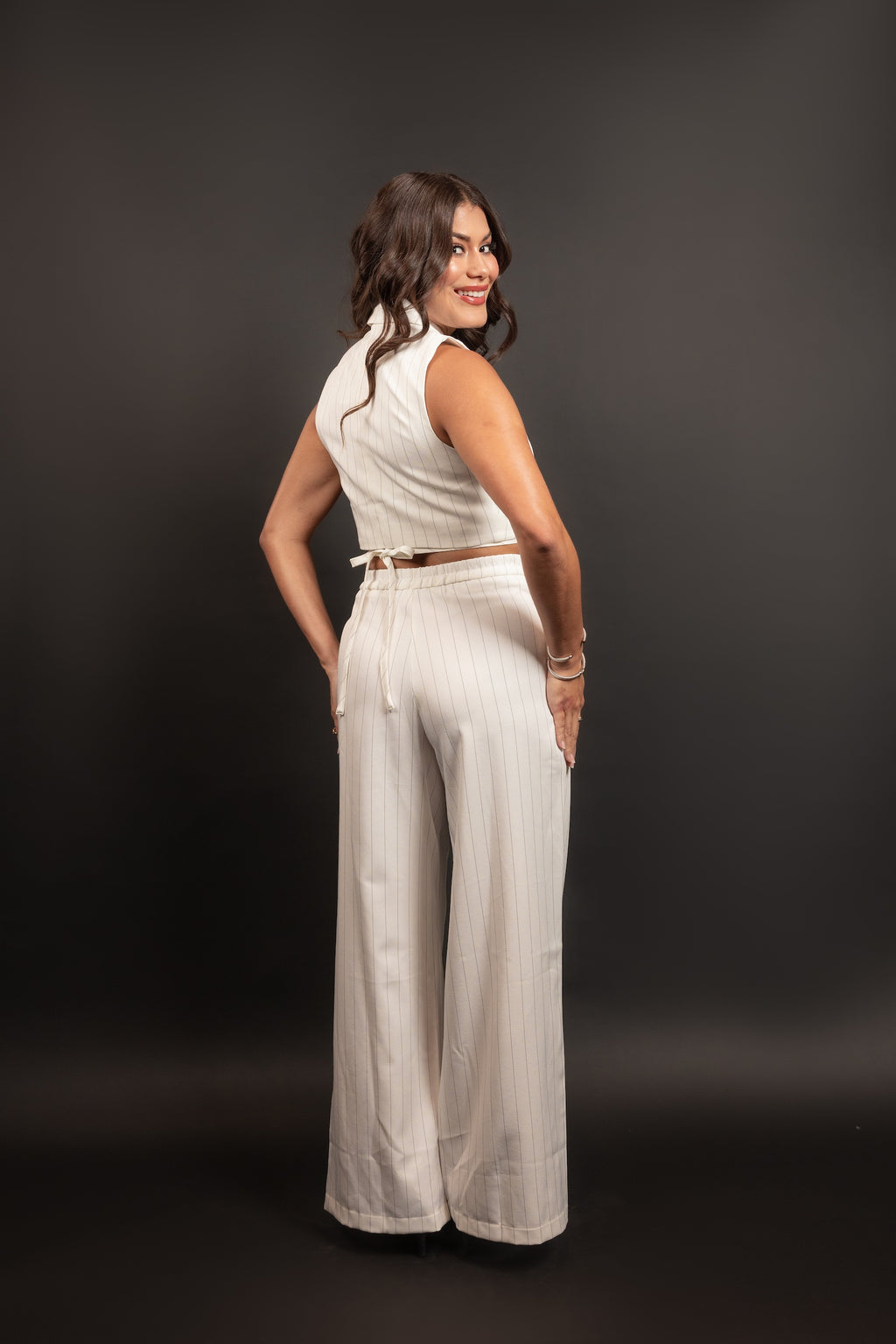 Off White High Waisted Long Pants