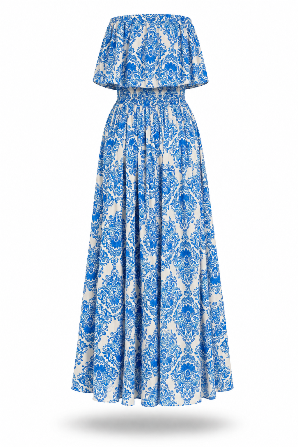 Azure Bloom Maxi Dress
