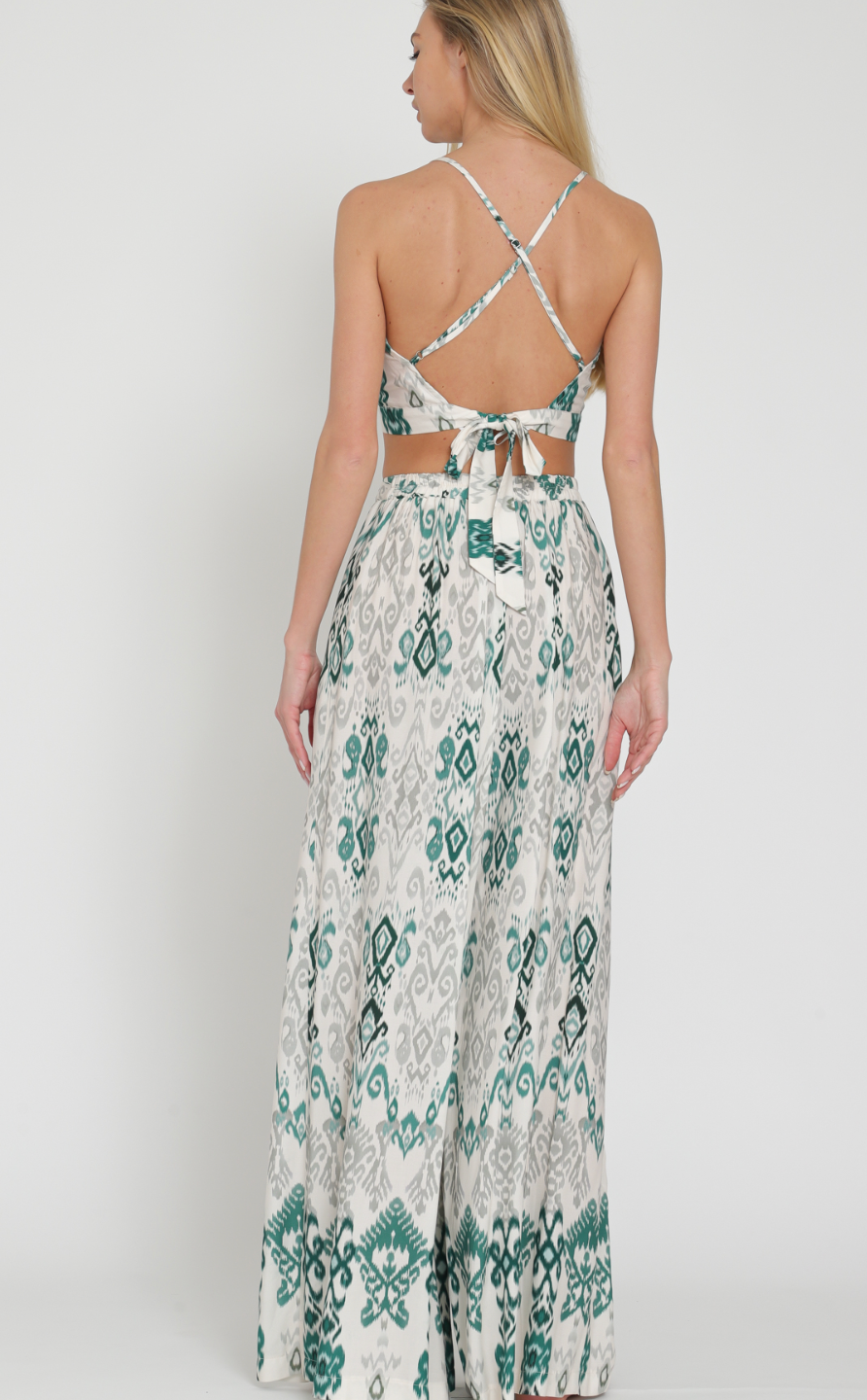 GREEN HIGH-WAISTED LONG PANTS