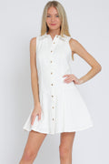 Off White Sleeveless Mini Dress
