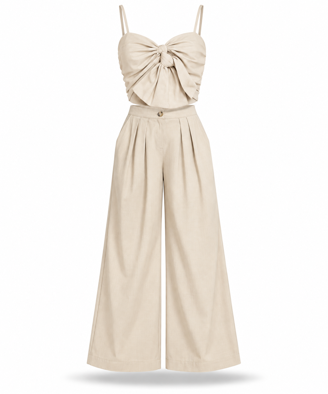 Beige Thin Ribbon Top.