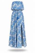 Azure Bloom Maxi Dress