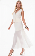 Off White Casual Skirt Set