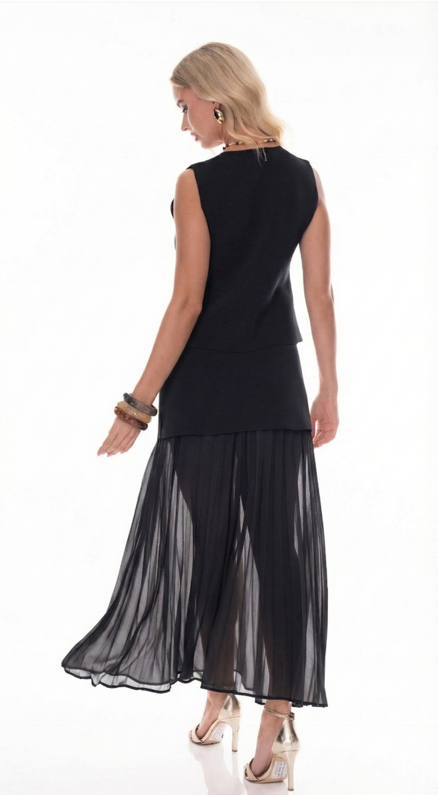 Black Casual Skirt Set