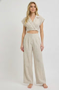 Oatmeal Linen Shirt & Long Pants Set