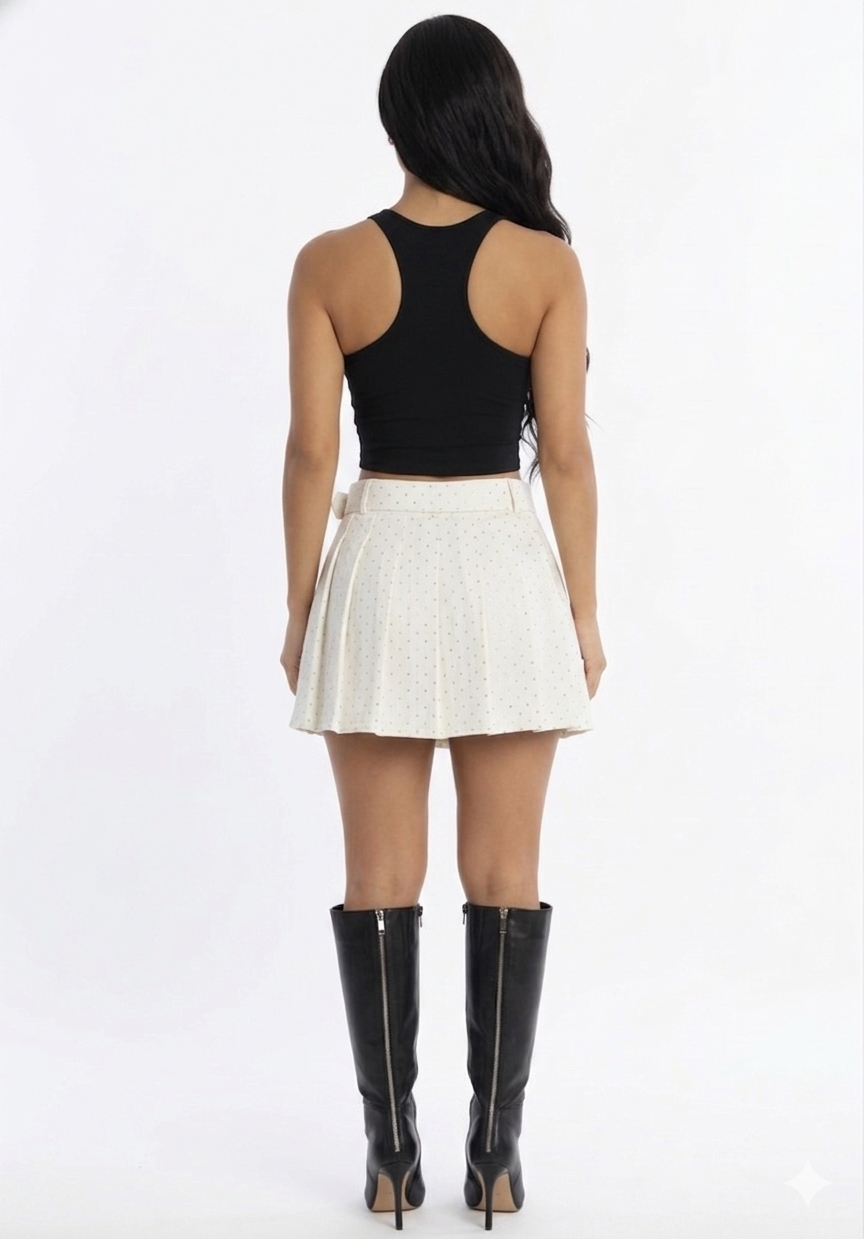 White Skirt W/ Stone