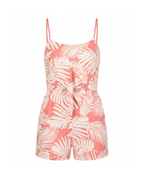Leaf Print Tie-Front Romper