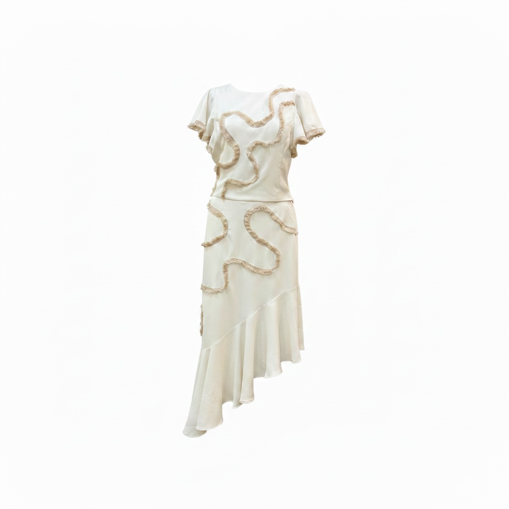 Woven Top & Skirt W/Detail Set
