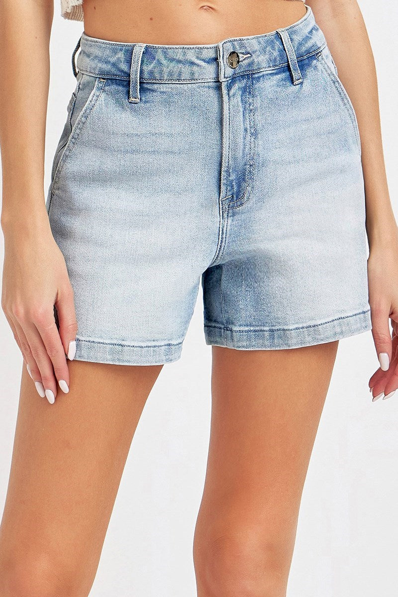 Light Wash High Rise Shorts