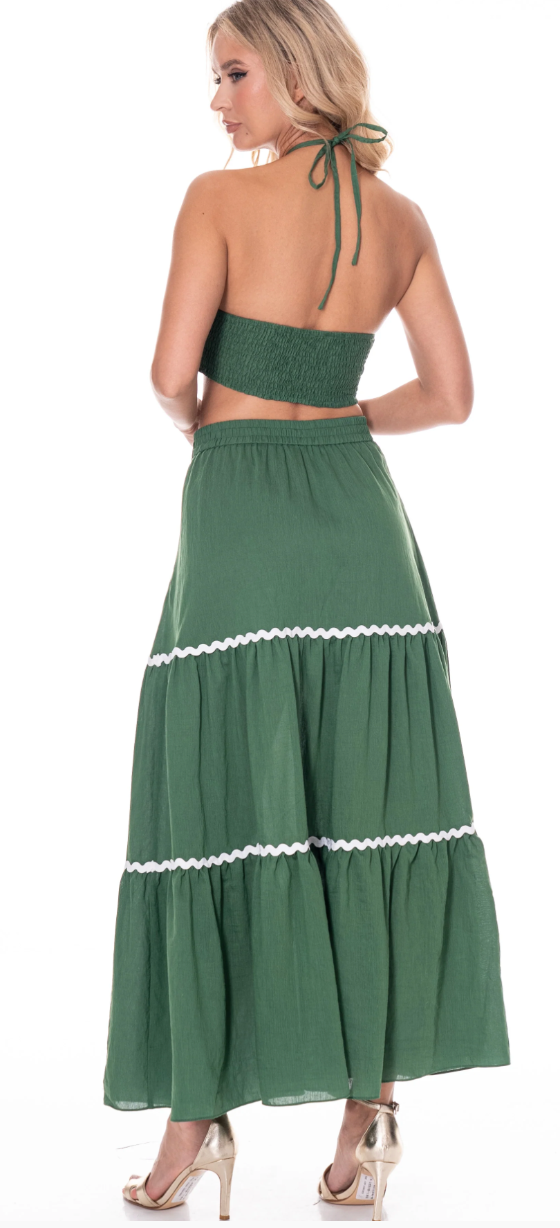 Green Skirt Two-Piece Set