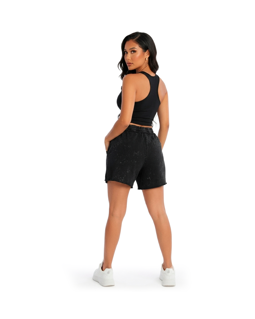 Black Rhinestone Detail Shorts
