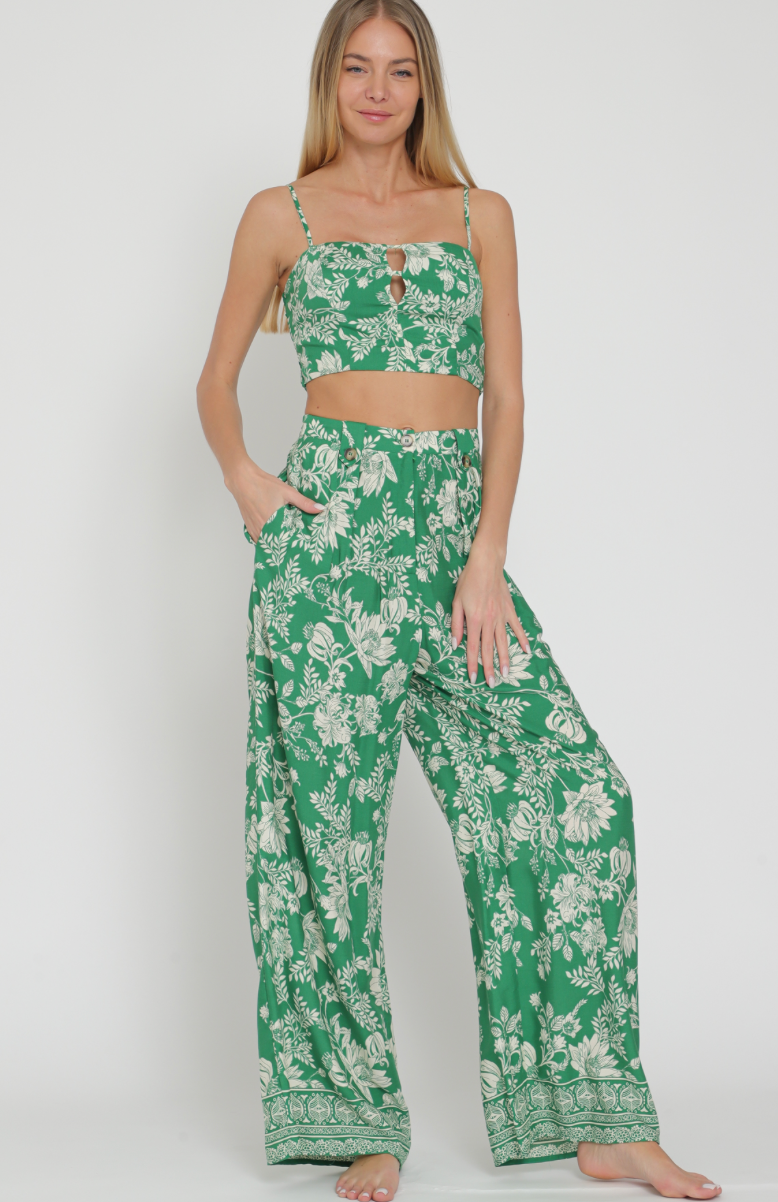 Green Bead Detail Pants.