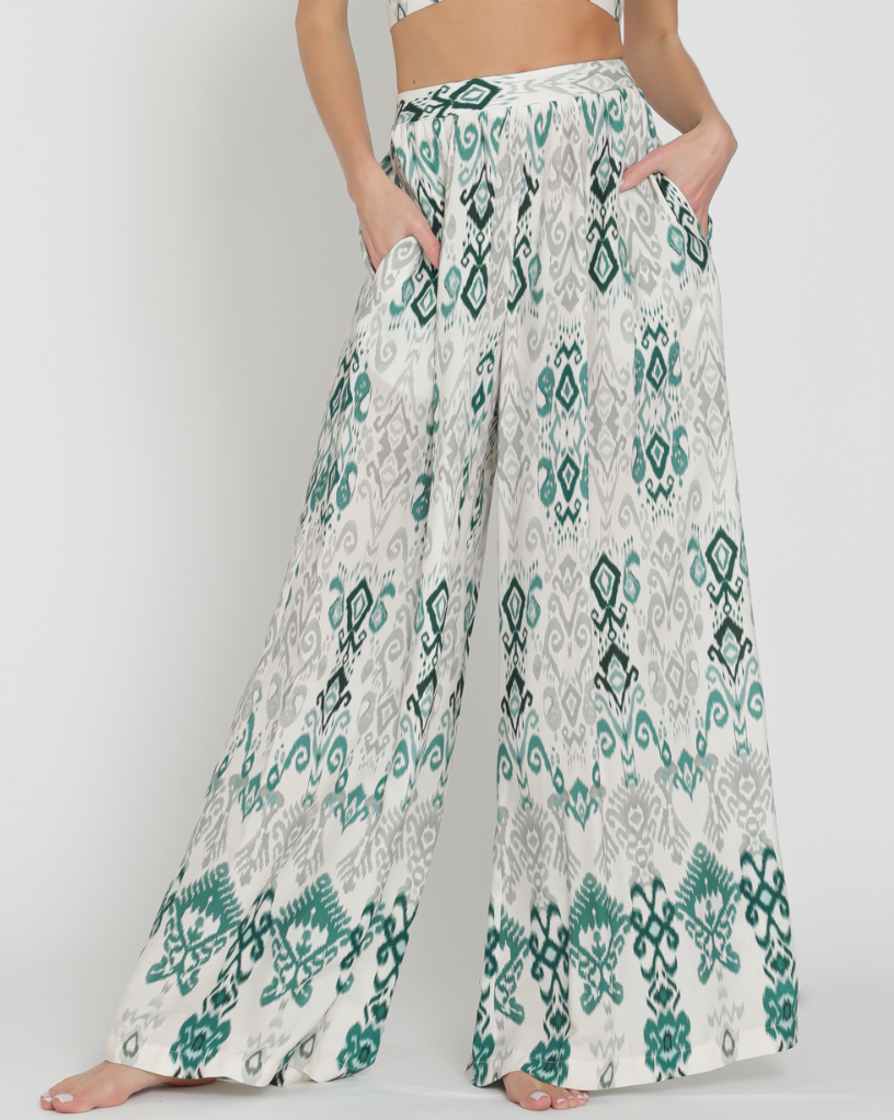 Green High-Waisted Long Pants