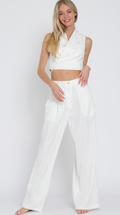 Off White High Waisted Long Pants